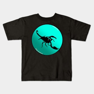 Scorpion Bright Light Blue Gradient Kids T-Shirt